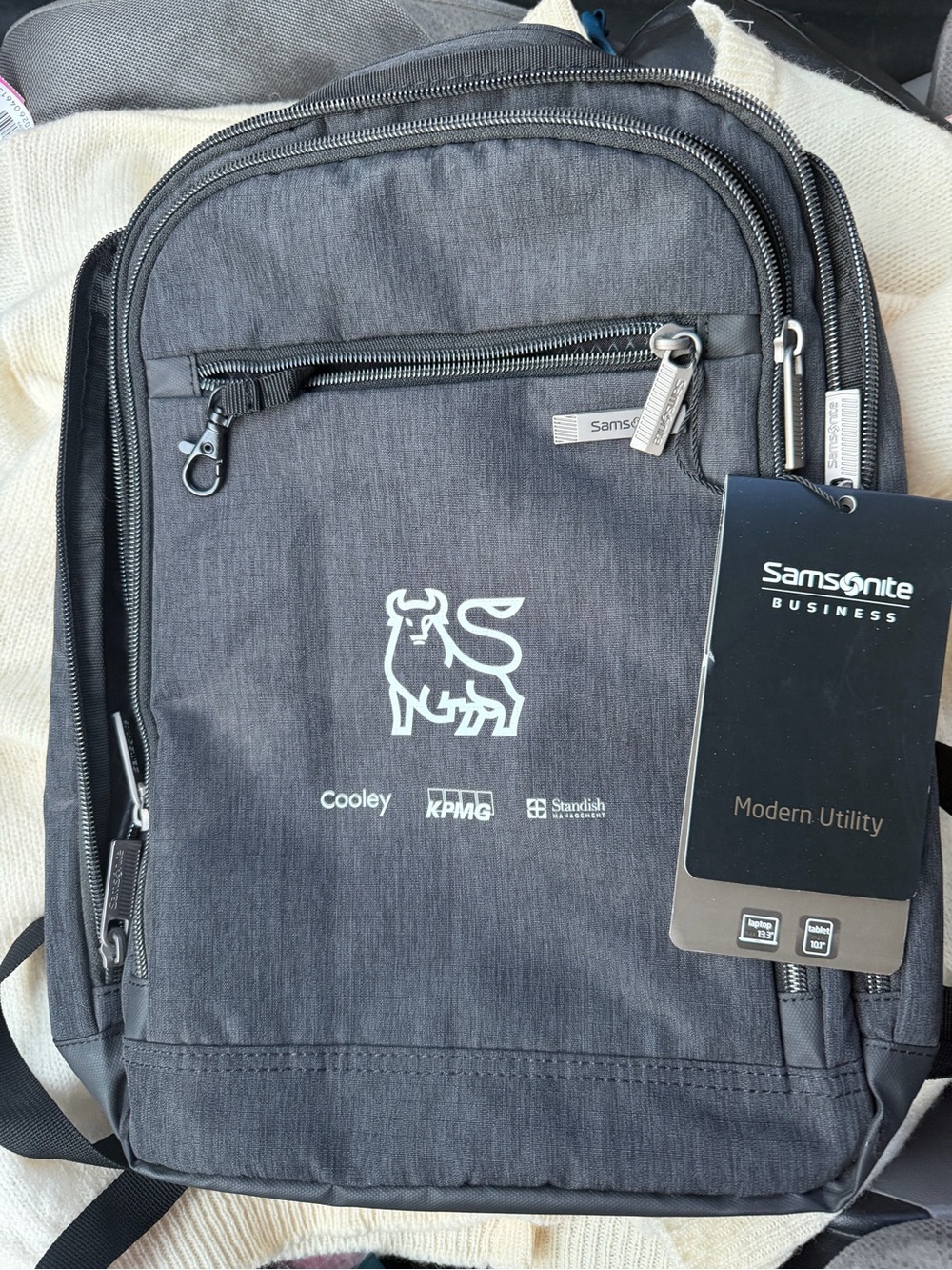 Samsonite Business‎ Backpack Gray Laptop Travel Work Bag NWT Modern Utility